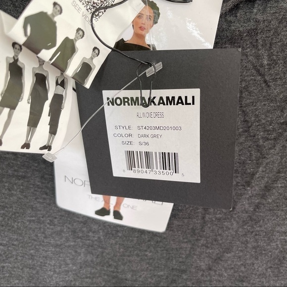 NEW Norma Kamali All in One Dress Dark Grey Size Small NWT - Picture 5 of 8